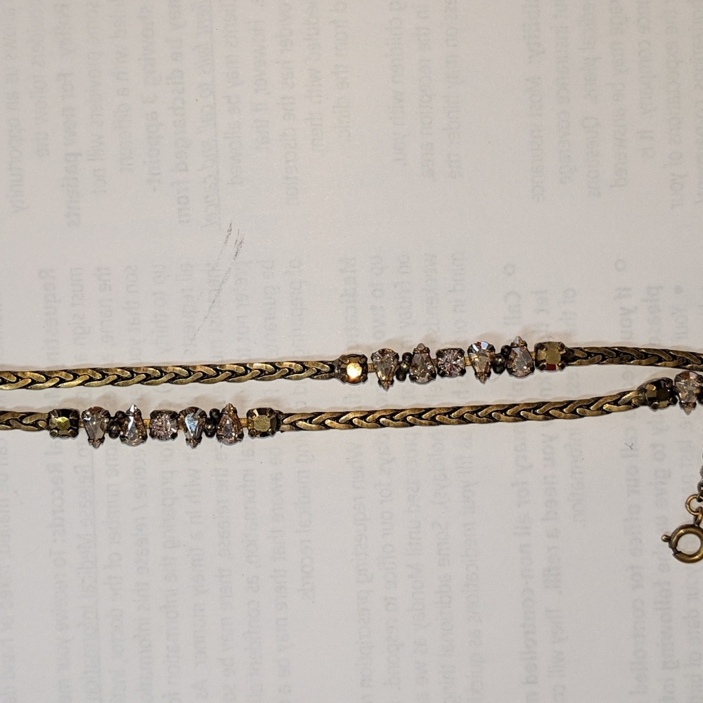 Bronze Sorelli crystal two stand bracelet